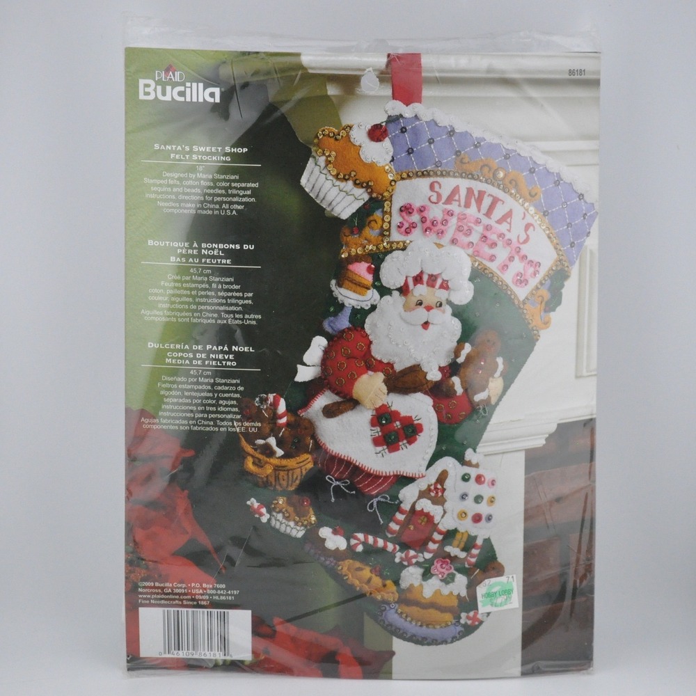 Bucilla Felt Stocking Kit 18" Multicolor New Santa's Sweet Shop 86181 DIY‎ Kit